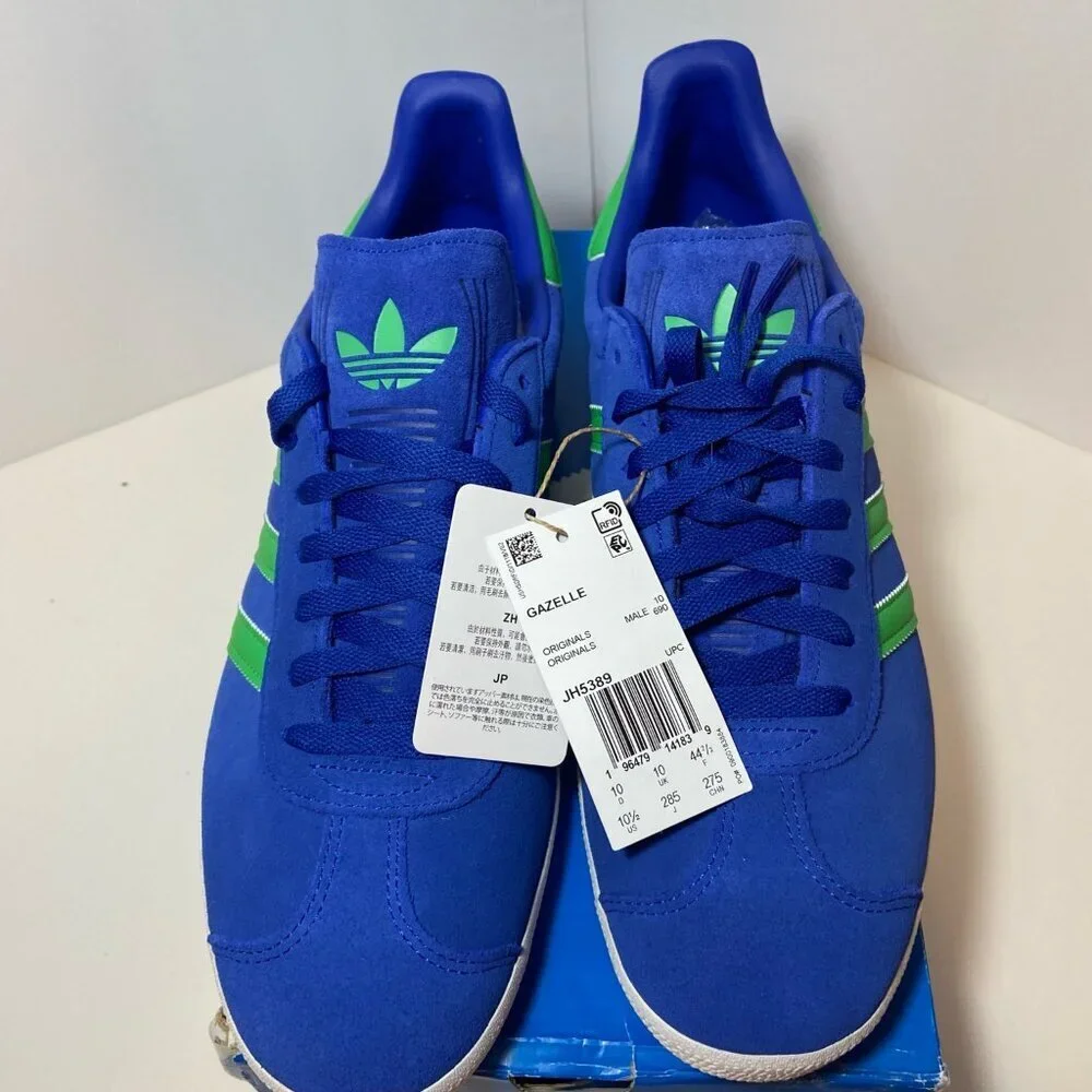 Adidas Gazelle Originals Men’s 10.5 Blue/Green – New With Tags - Picture 2 of 7